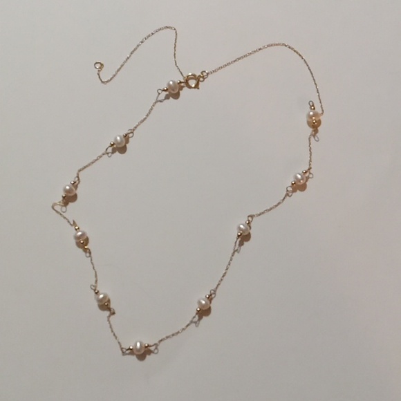 14k gold and freshwater pearl necklace - Picture 8 of 8